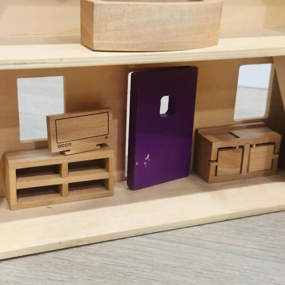 Melissa & Doug Fold Go Wooden Dollhouse Furniture Accessories Pink Wooden 3701